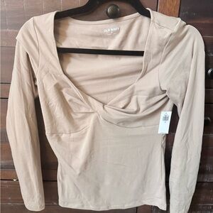 Old Navy Women's Beige Long Sleeve Top